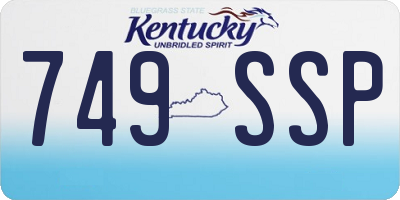 KY license plate 749SSP