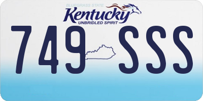 KY license plate 749SSS