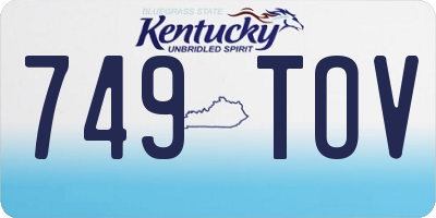 KY license plate 749TOV