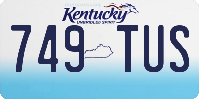 KY license plate 749TUS