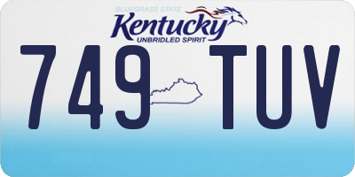 KY license plate 749TUV