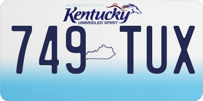 KY license plate 749TUX