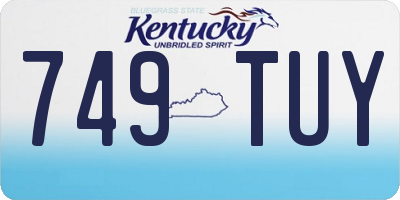 KY license plate 749TUY