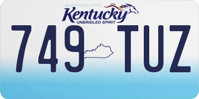 KY license plate 749TUZ