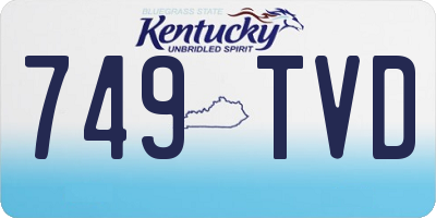 KY license plate 749TVD