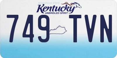 KY license plate 749TVN
