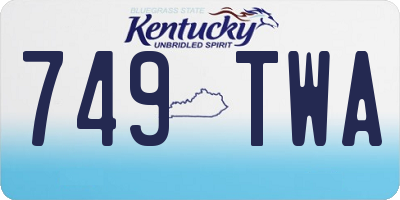 KY license plate 749TWA