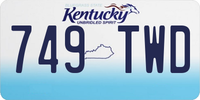 KY license plate 749TWD