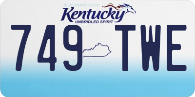 KY license plate 749TWE