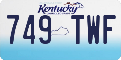 KY license plate 749TWF