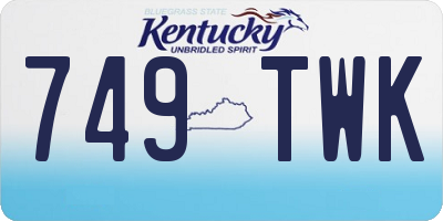 KY license plate 749TWK