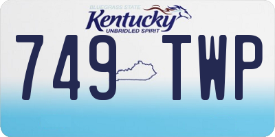 KY license plate 749TWP