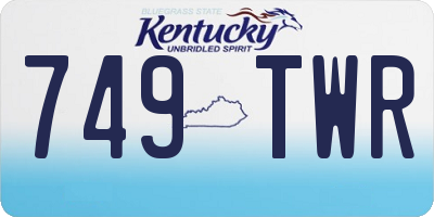 KY license plate 749TWR