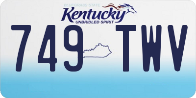 KY license plate 749TWV
