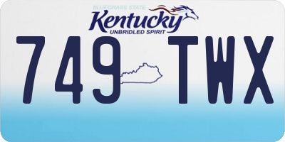 KY license plate 749TWX