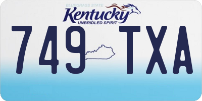 KY license plate 749TXA