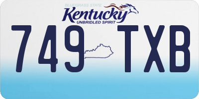KY license plate 749TXB