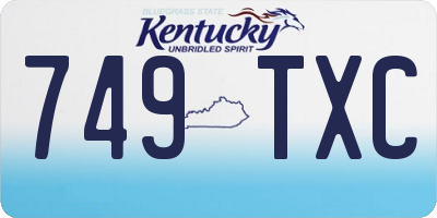 KY license plate 749TXC
