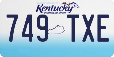 KY license plate 749TXE