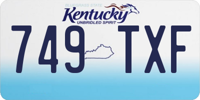 KY license plate 749TXF