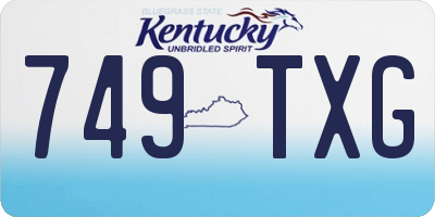 KY license plate 749TXG