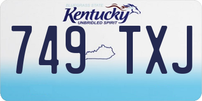 KY license plate 749TXJ