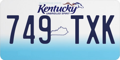 KY license plate 749TXK