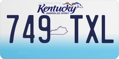 KY license plate 749TXL