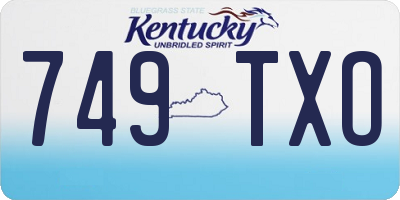 KY license plate 749TXO