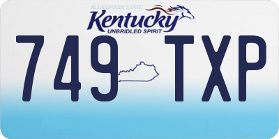 KY license plate 749TXP
