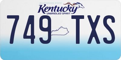 KY license plate 749TXS