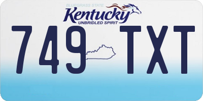 KY license plate 749TXT
