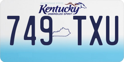 KY license plate 749TXU