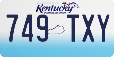 KY license plate 749TXY