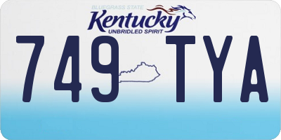 KY license plate 749TYA