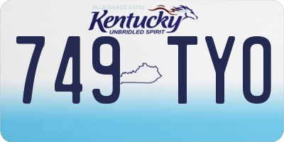 KY license plate 749TYO