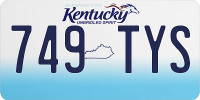 KY license plate 749TYS