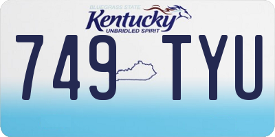 KY license plate 749TYU