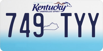 KY license plate 749TYY