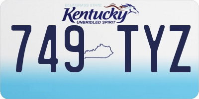 KY license plate 749TYZ