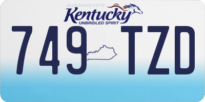 KY license plate 749TZD