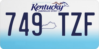 KY license plate 749TZF
