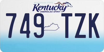 KY license plate 749TZK