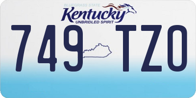 KY license plate 749TZO