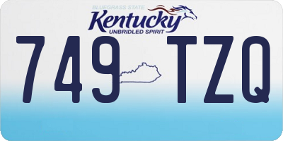 KY license plate 749TZQ