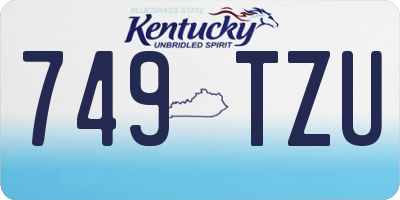 KY license plate 749TZU