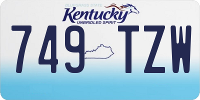 KY license plate 749TZW