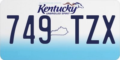KY license plate 749TZX