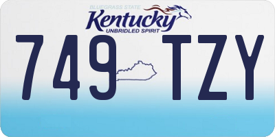 KY license plate 749TZY