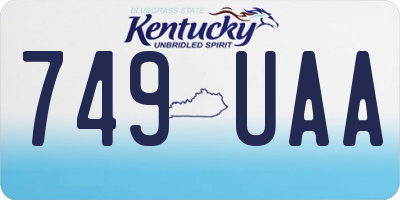KY license plate 749UAA